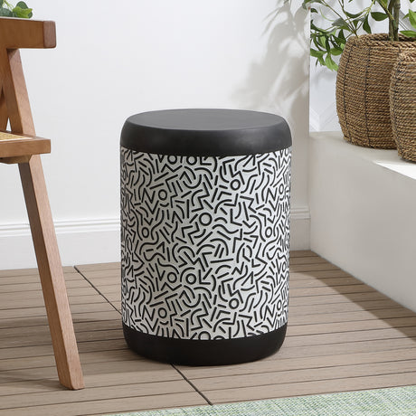 Indi-Modern-Bohemian-Geometric-Drum-Garden-Stool-Outdoor-Tables
