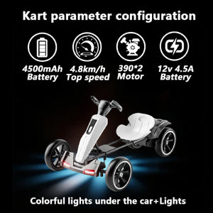 Electric Kids Pedal Go Kart With Adjustable Seat, Foldable Design