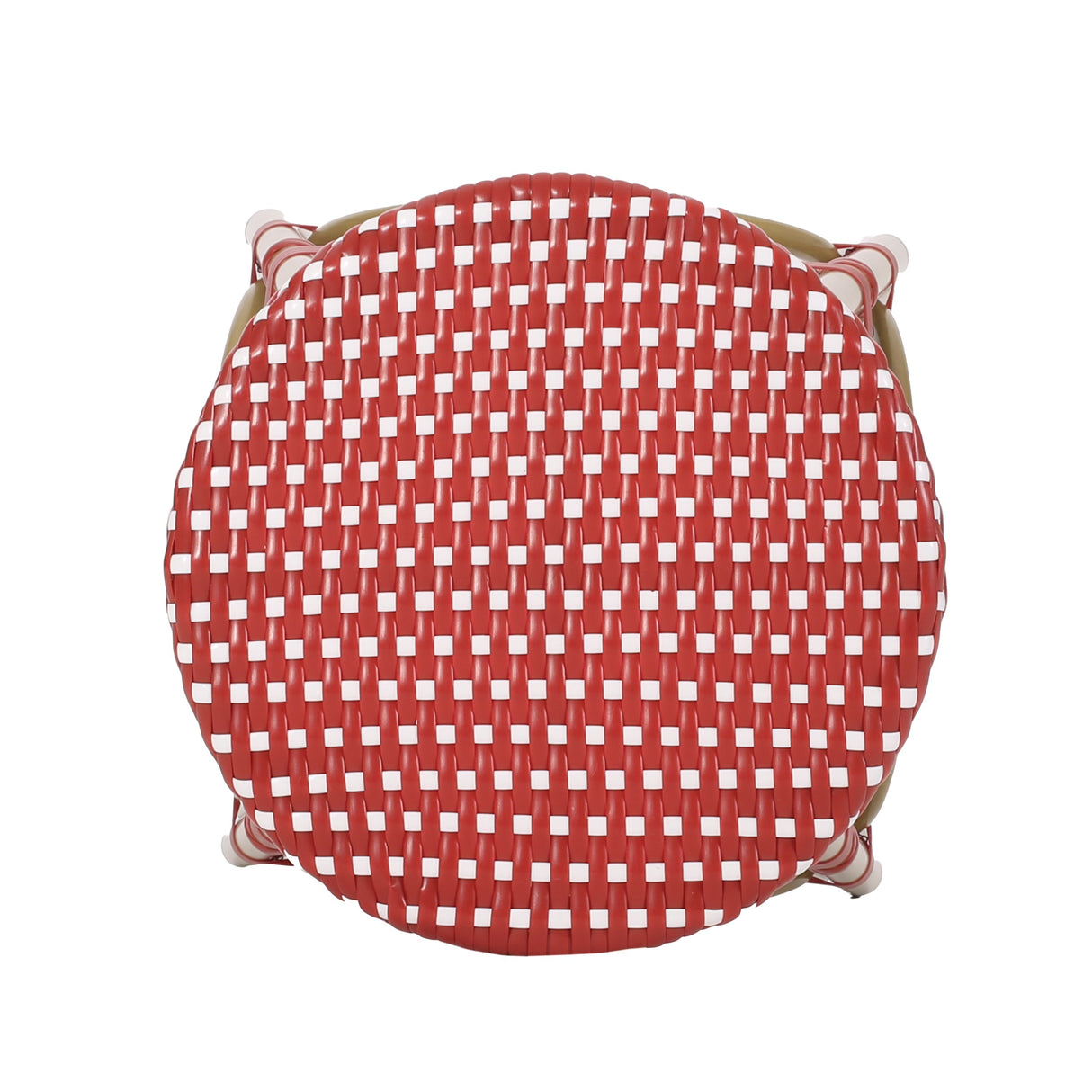 Outdoor PE Rattan and Aluminum French Backless Barstools, Set of 2