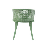 Milan Outdoor Dining Chair Set of 2 in Green Iron with Modern Design