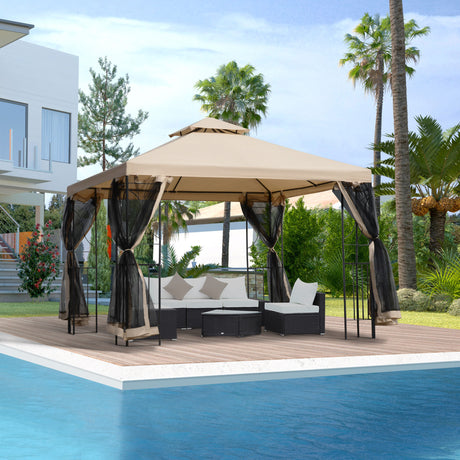 10'-x-10'-patio-gazebo-with-corner-shelves,-outdoor-gazebo-canopy-shelter-with-netting-Canopies-&-Gazebos