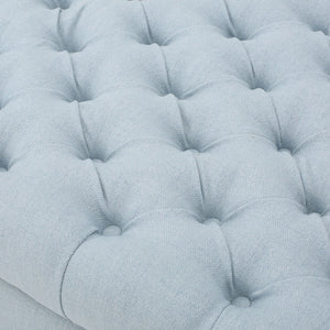 Hayes - Contemporary Armed Storage Bench With Rolled Arms And Button Tufting
