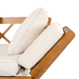 Outdoor Patio Daybed Sofa, 3-Seat Sofa with Foldable Arm & Removable Cushions