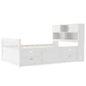 Captain Platform Bed Frame with Bookcase Headboard, 4 Drawers, Storage Shelves