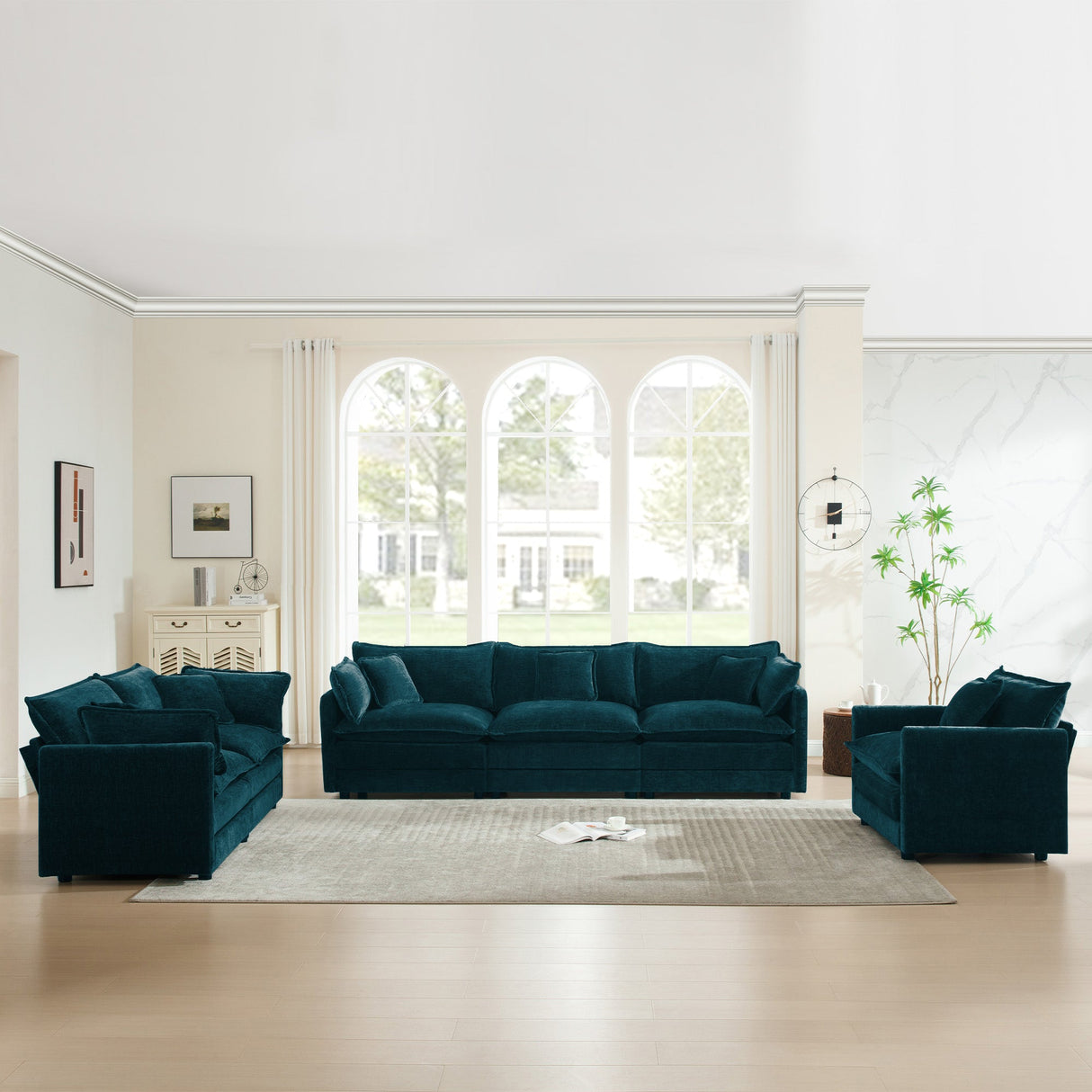 Modern 3 Piece Sofa Couch Set