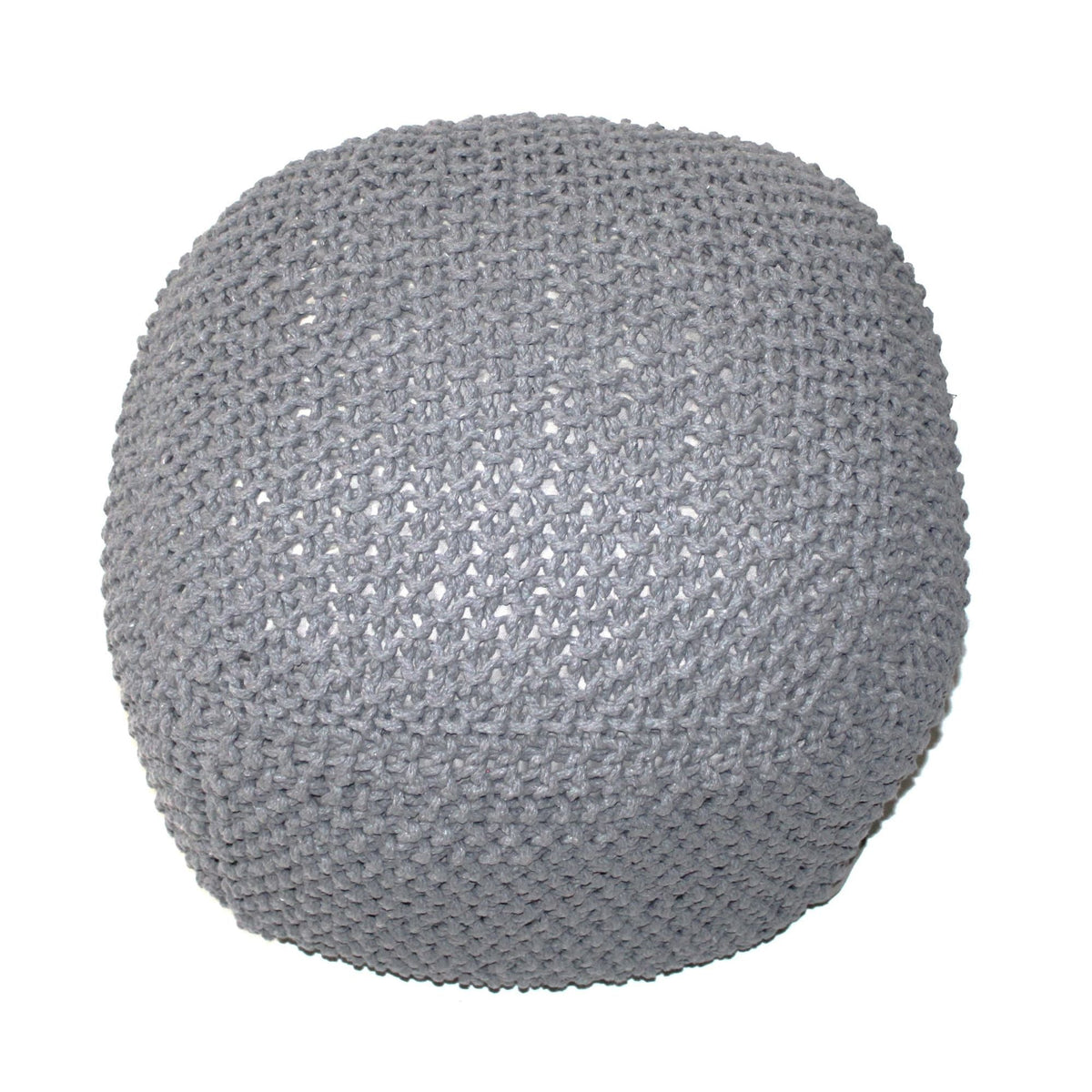 Semi Rounded Pouf, Cable Knitted, Perfect Seating