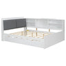 Platform Bed With Trundle, Shelves, And Storage Headboard