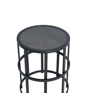 Ceramic Tile Side Table with Powder Coated Iron Frame