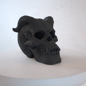 Hand-Forged Flame Skull for Fire Pits and Hearths