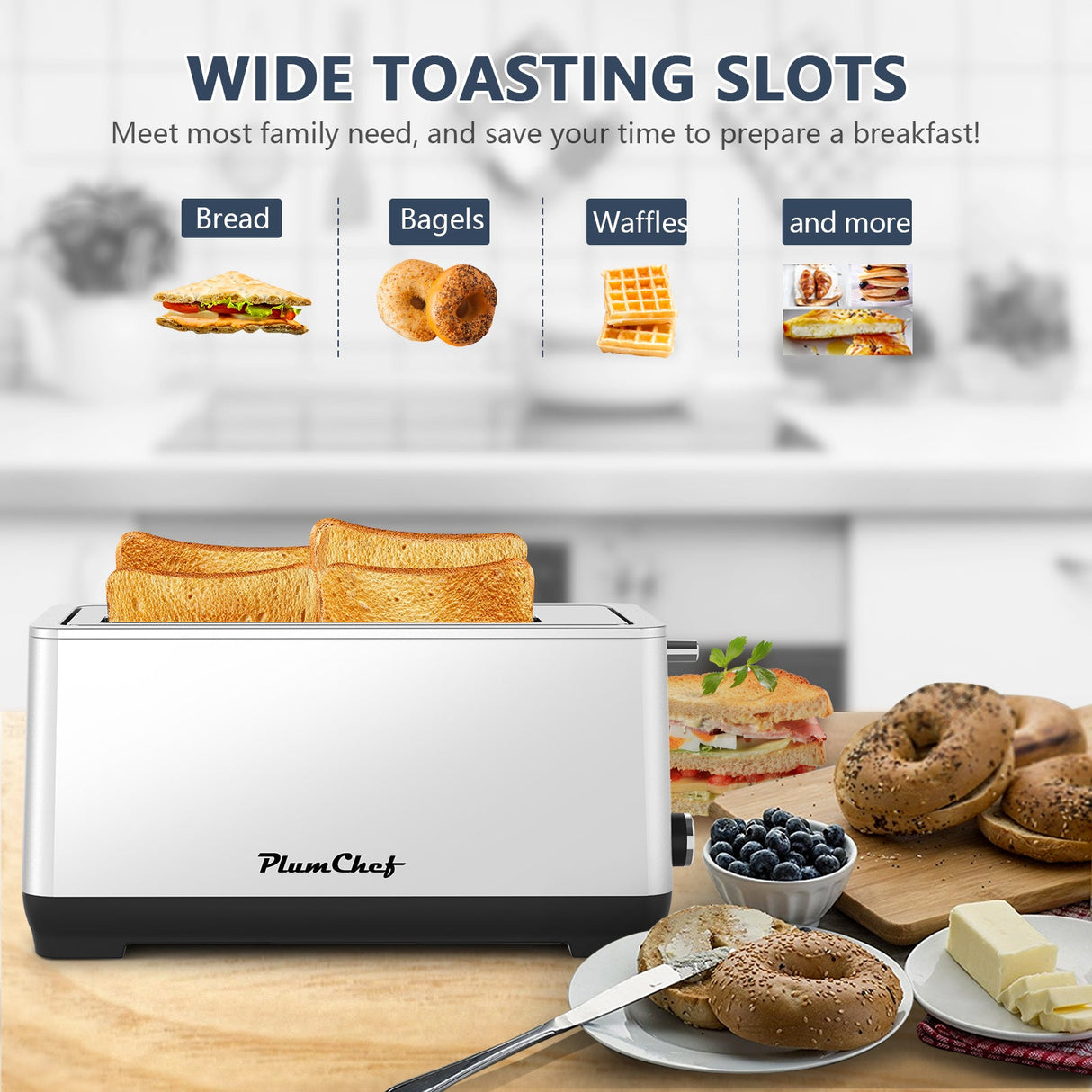 4-Slice Extra Wide Long Slot Toaster