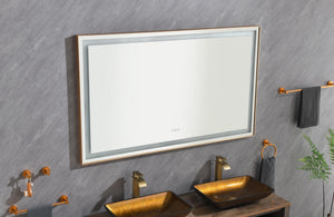 60 x 36 Inch LED Bathroom Mirror with Aluminum Frame
