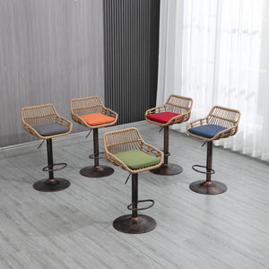 Modern Swivel Bar Stools Adjustable Counter Chairs With Footrest (Set of 2)