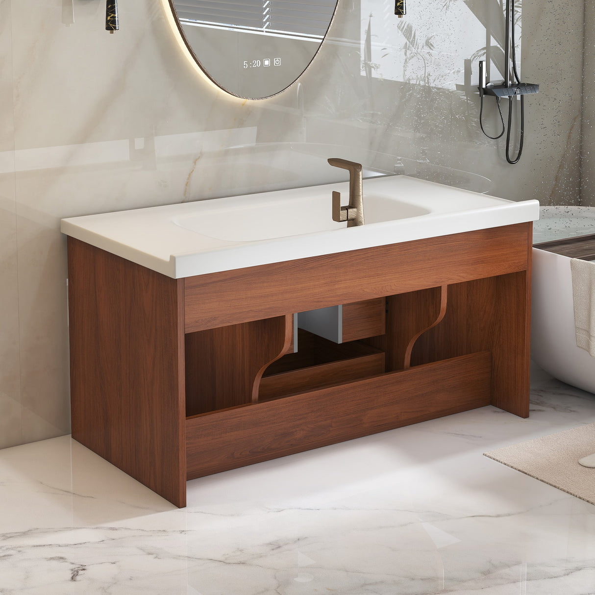 35.4" Mid-century Modern Single Bathroom Vanity