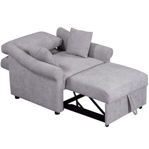 Convertible Sleeper Chair With Adjustable Backrest, 3 In 1 Lounger Chair Turns Into Bed, Single Bed For Living Room