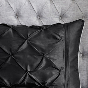 7 Piece Tufted Comforter Set Black California King