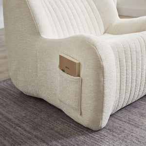 Bean Bag Chair For Adults, Lazy Floor Sofa Couch Memory Foam Bean Bag Sofas Chenille Fabric Reading Chair Comfortable Corner Lounge Sofa For Living Room - White