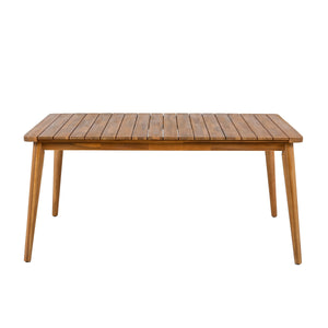 Outdoor Dining Set with Acacia Wood Table and 4 Chairs - Beige