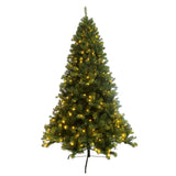 Pre-lit Christmas Tree 7.5ft Artificial Hinged Xmas Tree with 400 Pre-strung Led Lights