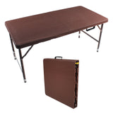 4ft Rattan Folding Table for Indoor and Outdoor Use