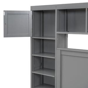Bed With All In One Cabinet, Shelf And Sockets, Trundle
