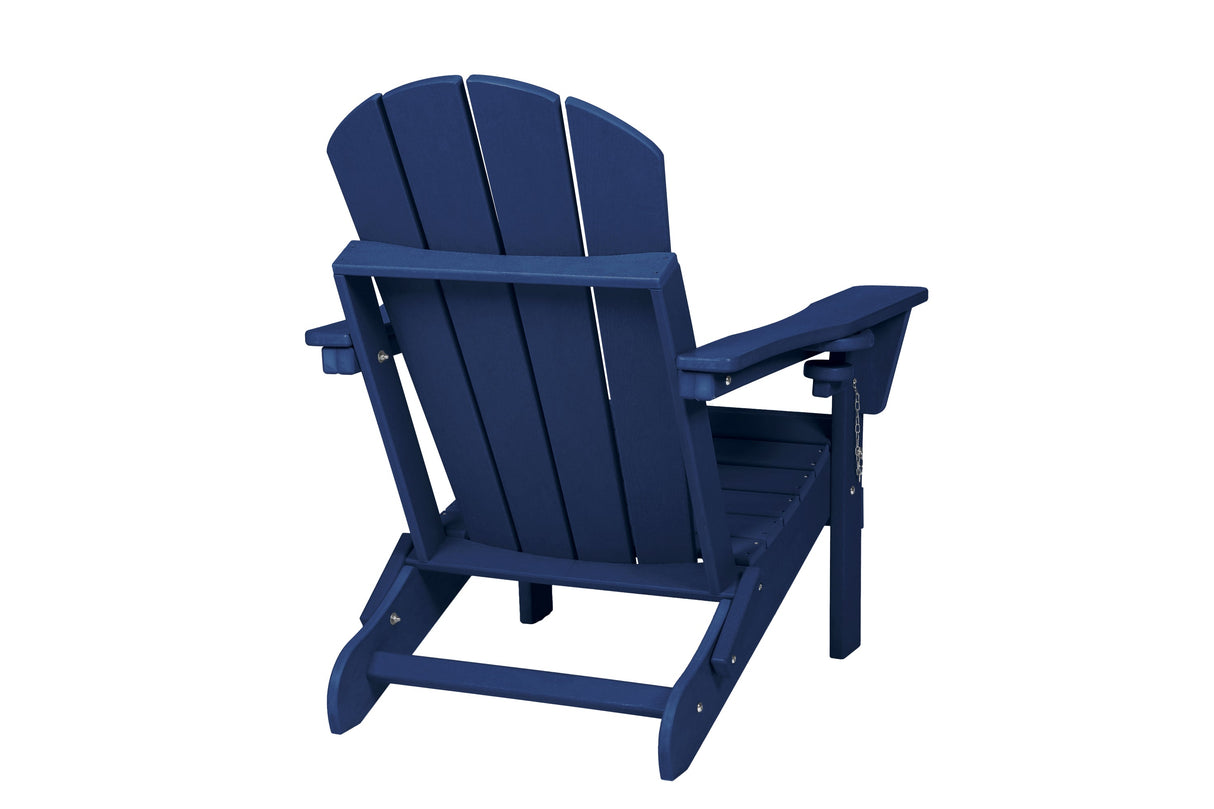 Folding adirondack chair with dual cup holders