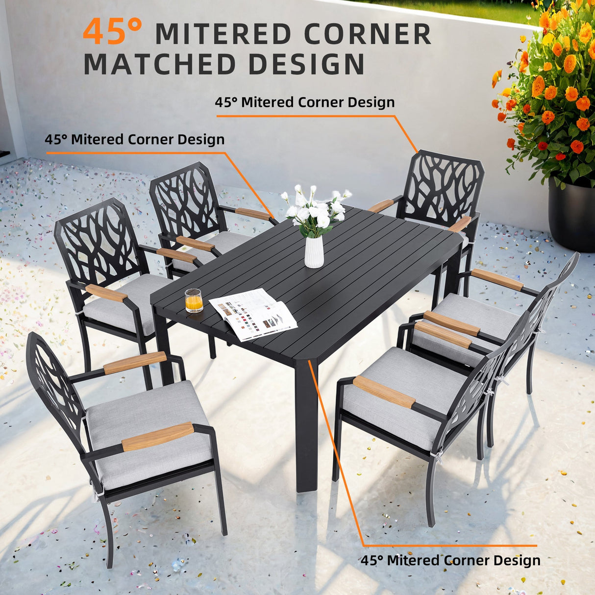 7-PC Outdoor Patio Aluminum Furniture Set