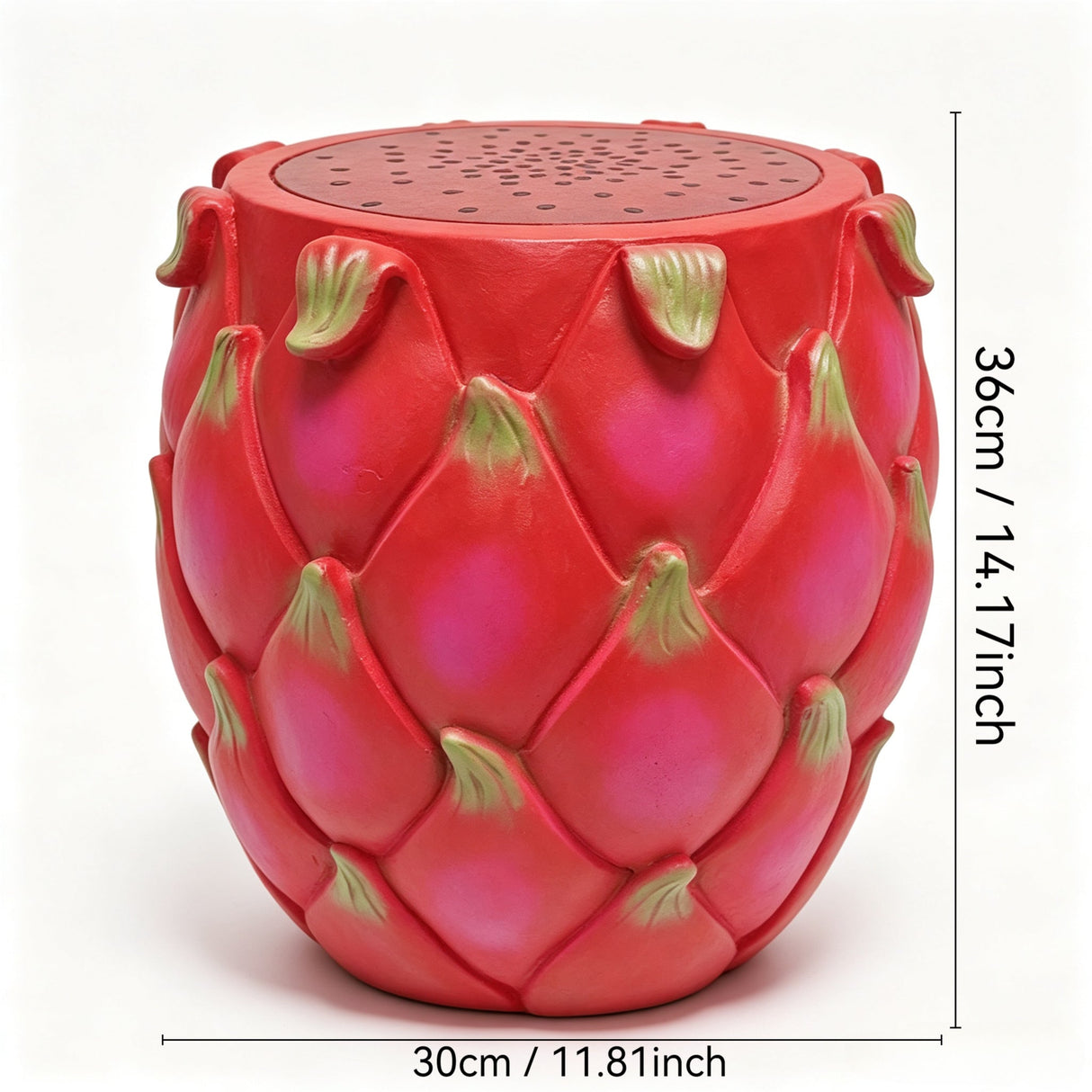 13.4" Oversized Resin Dragon Fruit Stool