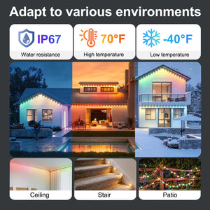 50ft Outdoor RGB LED String Lights