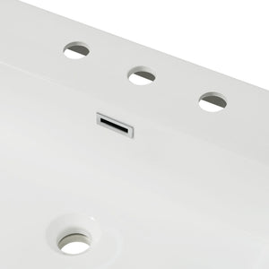 Vanity Top With 3 Faucet Holes, Rectangular Basin For Bathroom - White