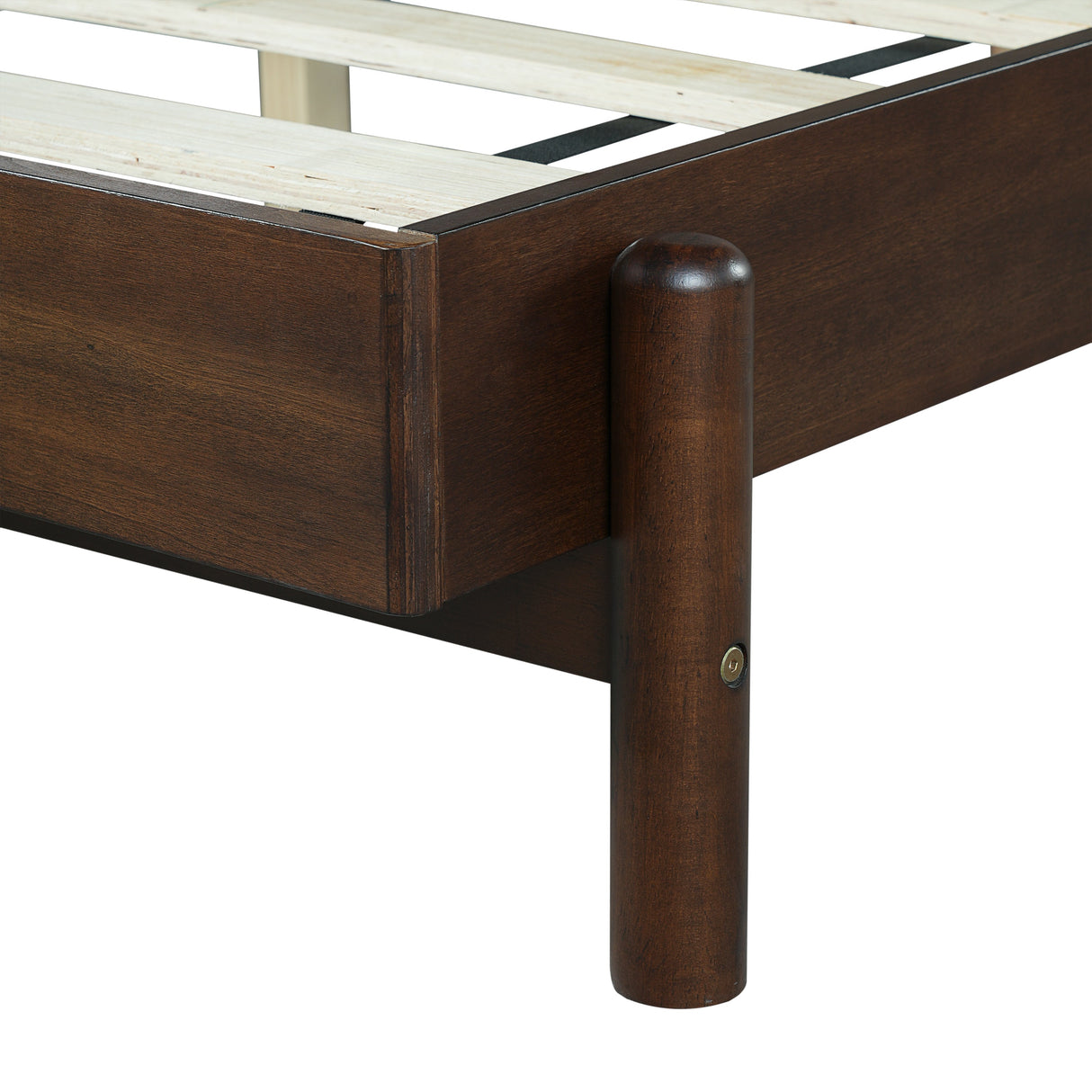 Premium Rubber Wood Platform Bed Frame, King Size with Headboard