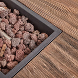 56" Outdoor Patio Rectangle Gas Burning MgO Fire Pit