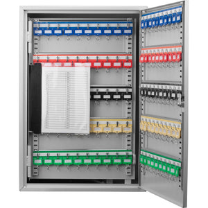 Adjustable Key Cabinet with Lock - Multiple Sizes, Gray or Black