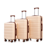 Beige ABS Hard-Shell Family Suitcase – 19.3"