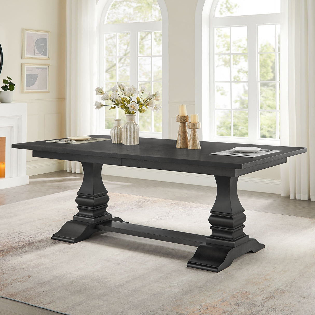 Extendable Wooden Dining Table, Seats 6