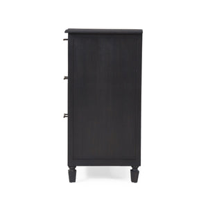 Newell - Cane 3 Drawer Dresser - Dark Gray