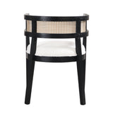 Barrel Dining Chair with Rattan Back, Set of 2