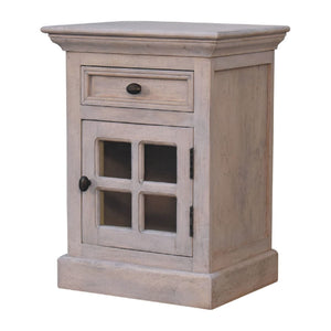 Glazed Bedside Table - Stone White