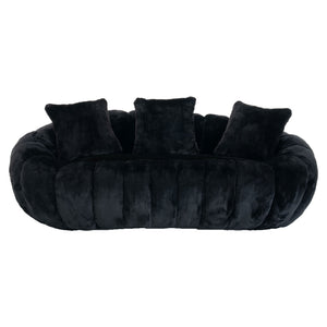 Floral-Shaped Ultra-Soft Faux Fur Two-Seater Sofa