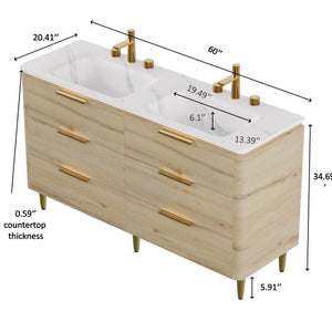 Amara 60" Bathroom Vanity & Sinks