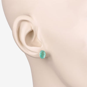 2.40 Carat Genuine Zambian Emerald 10K Yellow Gold Earrings
