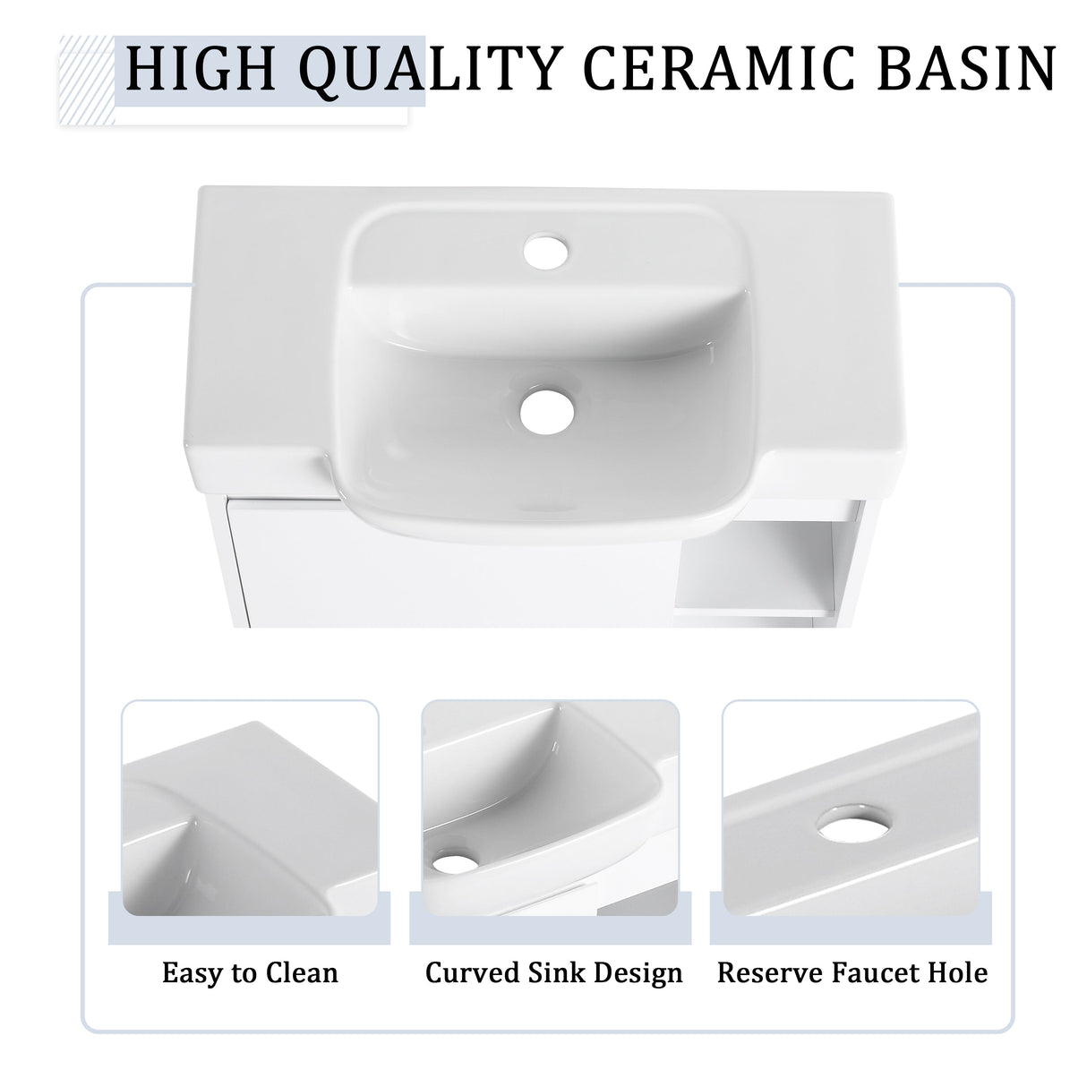 24'' Wall-Mounted Bathroom Vanity