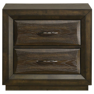 Atlas 2-drawer Bedroom Nightstand Bedside Table Dark Oak