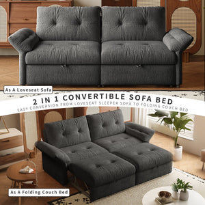 Multi-Functional Sofa Bed - 81.5 Inch Plush Chenille Sofa