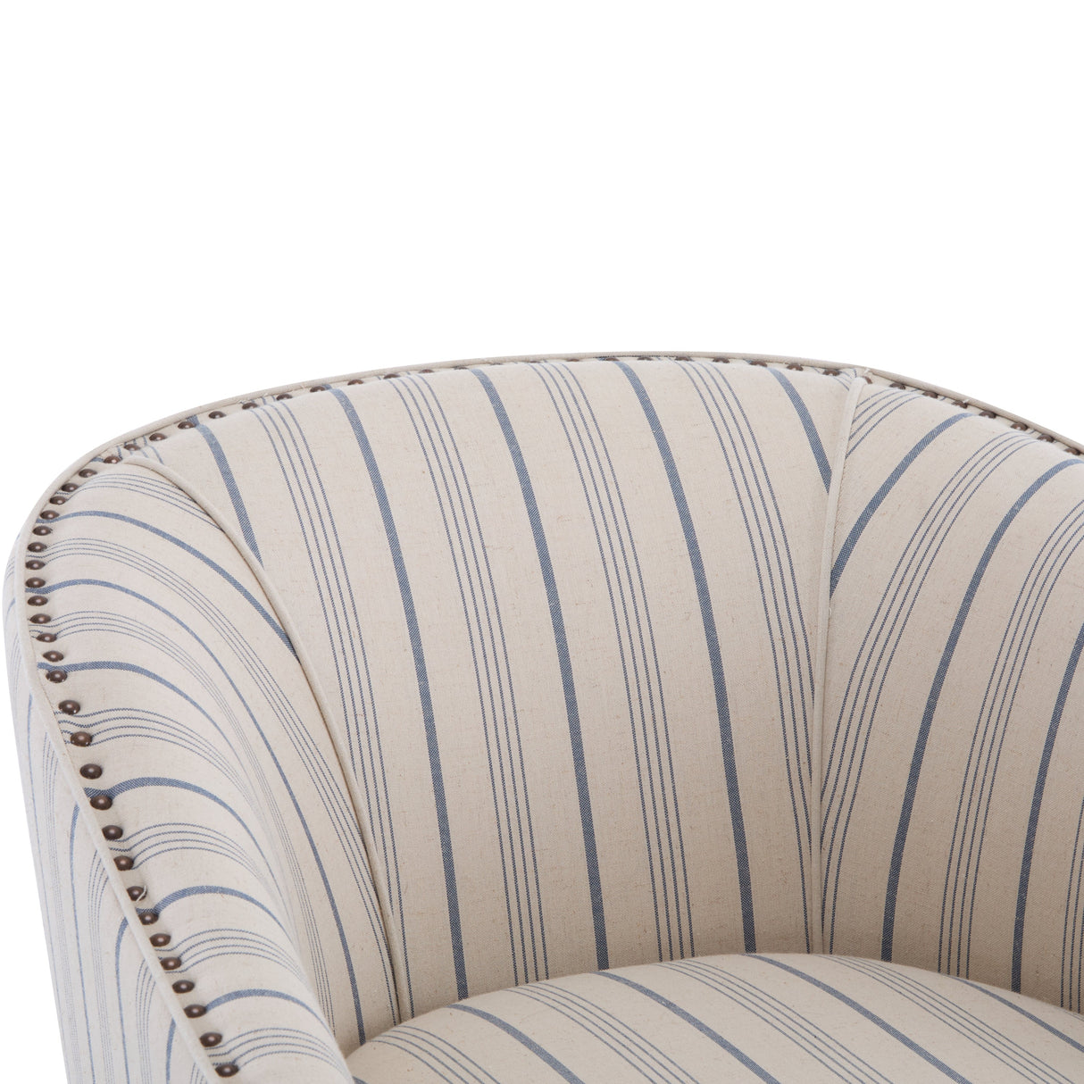 Upholstered Stripe Barrel Chair