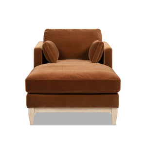 Knox 65" Modern Farmhouse Chaise Lounge Chair, Burnt