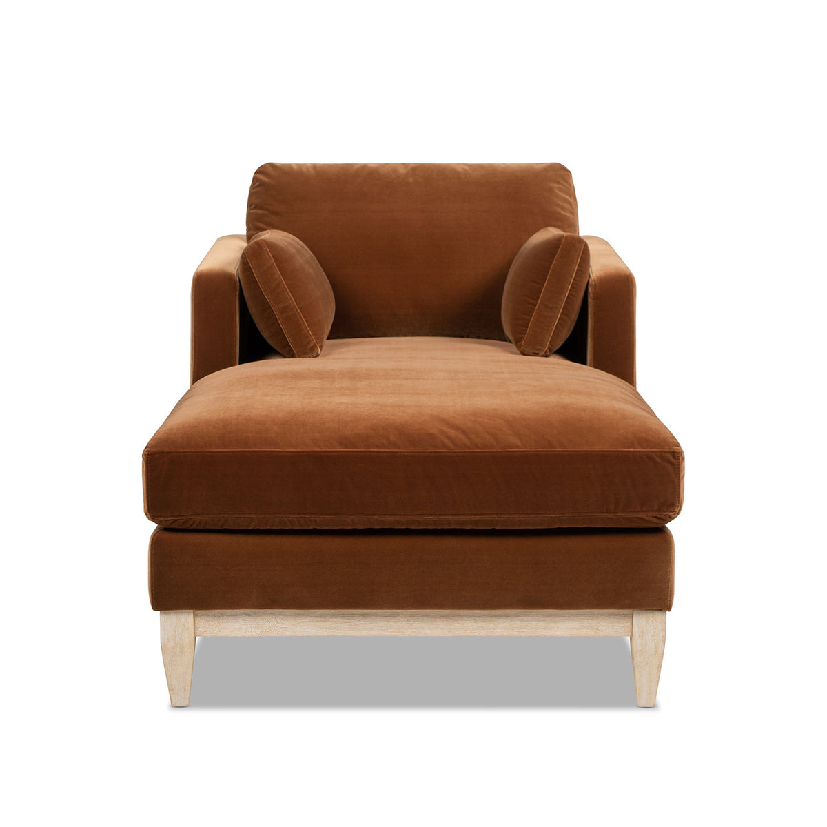 Knox 65" Modern Farmhouse Chaise Lounge Chair, Burnt