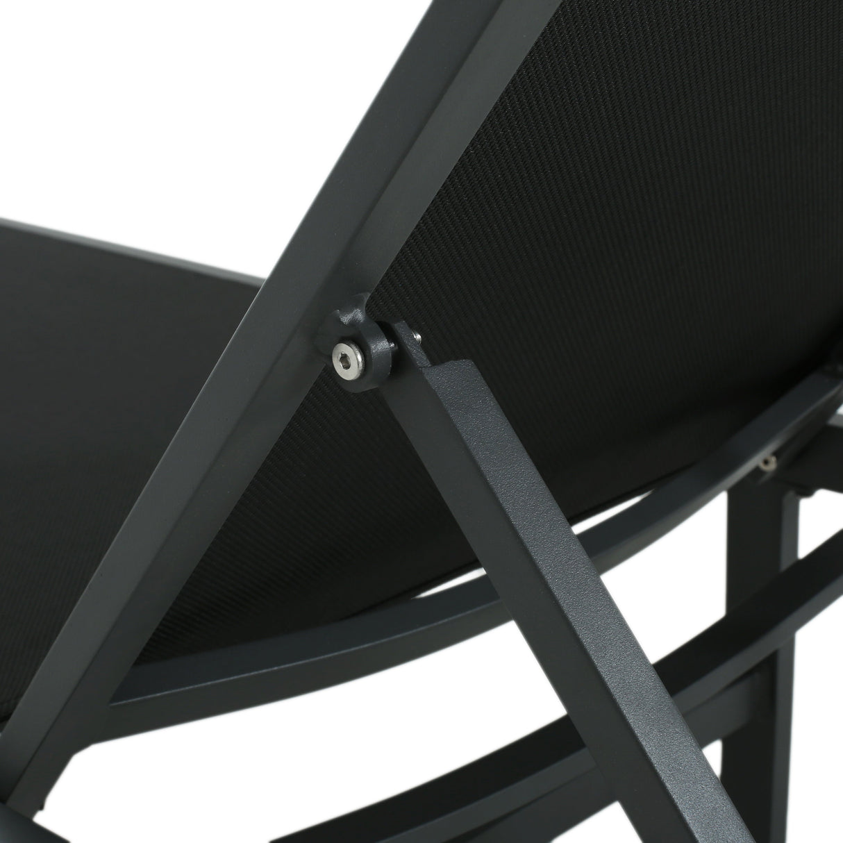 Westport Adjustable Outdoor Chaise Lounge Set of 2 Black Aluminum Frame