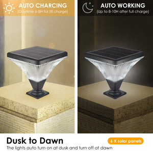 15" Black Outdoor Post Light - LED with Remote Control