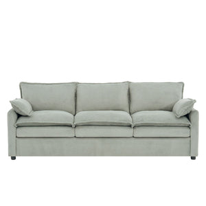 Modern 3 Seater Sofa With Side Storage Pockets For Living Room