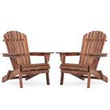 SoliWood Wooden Outdoor Folding Adirondack Chair Set of 2